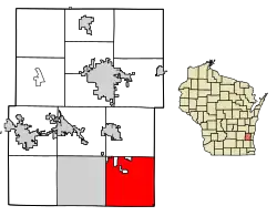 Location of Germantown in Washington County, Wisconsin.