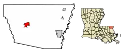 Location of Franklinton in Washington Parish, Louisiana.