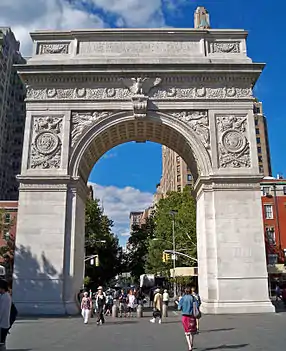 Washington Square Arch, a triumphal arch in Greenwich Village, Manhattan, New York City
