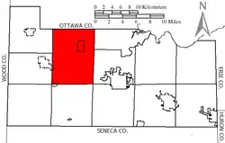 Location of Washington Township, Sandusky County, Ohio