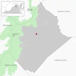 Location of Washington within Rappahannock County