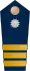 Blue epaulette with a silver button and 3 big golden stripes