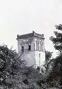 Nan Myint Tower slightly tilted due to ground effects from the tremor