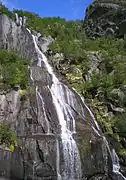 Waterfall on the sides of the fjord