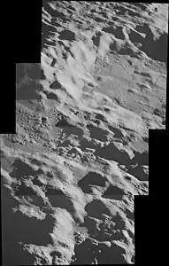 Oblique view from Apollo 17 (mosaic of 3 images)