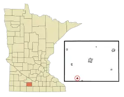 Location of Odin, Minnesota