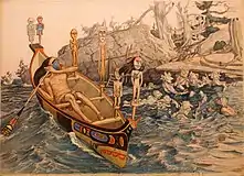 The wizard overhears a group of munes from a canoe