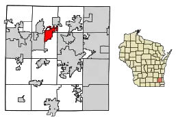 Location of Hartland in Waukesha County, Wisconsin.