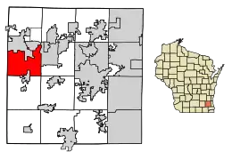 Location of Summit in Waukesha County, Wisconsin.