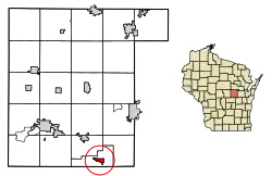 Location of Fremont in Waupaca County, Wisconsin.