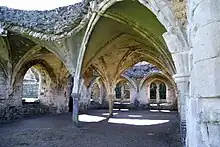 Image 4Remains of the undercroft of the lay brothers' refectory at Waverley Abbey, near Farnham, main town of the Borough of Waverley (from Portal:Surrey/Selected pictures)