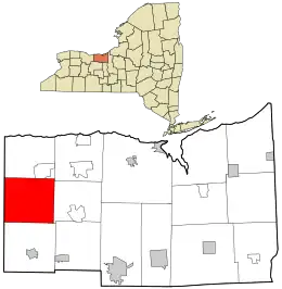 Location in Wayne County and the state of New York.