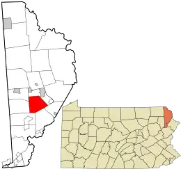 Location in Wayne County and the state of Pennsylvania.