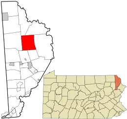 Location in Wayne County and the state of Pennsylvania.