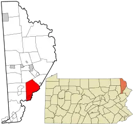 Location in Wayne County and the state of Pennsylvania.