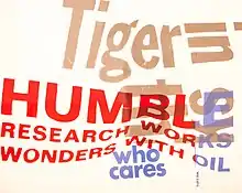 Corita Kent – we care. 1966, serigraph. Tiger in Humble research works wonders with oil who cares we care