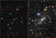 Webb's First Deep Field (SMACS 0723; Left: MIRI; Right: NIRCam)