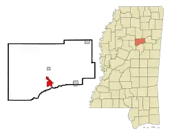Location of Eupora, Mississippi
