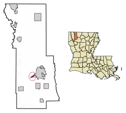Location of Dixie Inn in Webster Parish, Louisiana.