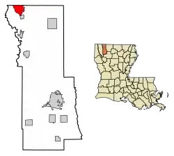 Location of Springhill in Webster Parish, Louisiana.