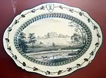 Serving-plate showing Josiah Wedgwood's own Etruria Hall, Hermitage Museum.