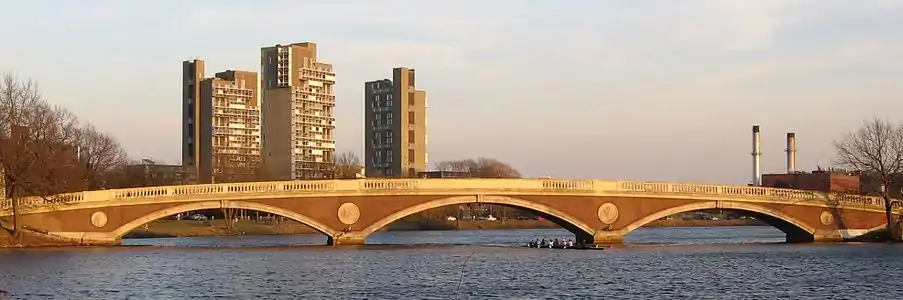 The John W. Weeks Bridge connecting Boston and Cambridge