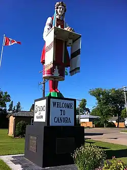 The "Welcome to Canora" statue, "Lesia"