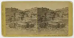 Nehemiah's Well on double, or stereoscopic photo card, Bonfils, ca. 1870.