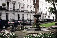 Garden fountain in Wellington Square