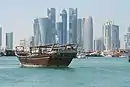 The view of the West Bay skyline from the Doha Corniche