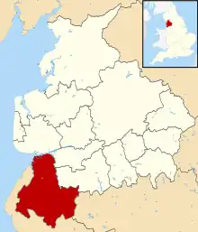 Shown within the ceremonial county of Lancashire
