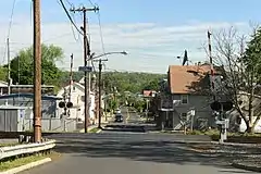 Looking north toward the Middlebrook Heights along Vosseller Avenue from West Main Street