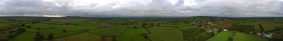 West Pennard aerial panorama