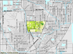 U.S. Census Bureau map showing CDP boundaries