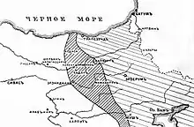 The area of Russian occupation of Western Armenia in summer 1916 (Russian map).