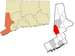 Ridgefield's location within the Western Connecticut Planning Region and the state of Connecticut