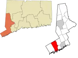Stamford's location within the Western Connecticut Planning Region and the state of Connecticut