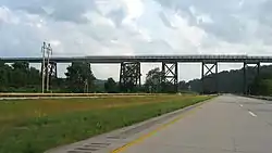 A massive rail viaduct between Meyersdale and Garrett