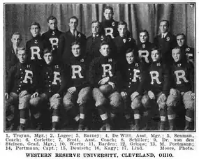 1908 Western Reserve University Football Team (Milton No. 13, brother Ursus #14)