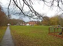 View of part of Westfield Common. There is a small Football Pitch where locals play