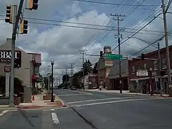 Looking north in downtown Manchester, Maryland