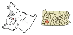 Location of Jeannette in Westmoreland County, Pennsylvania.