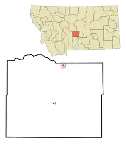 Location of Judith Gap, Montana