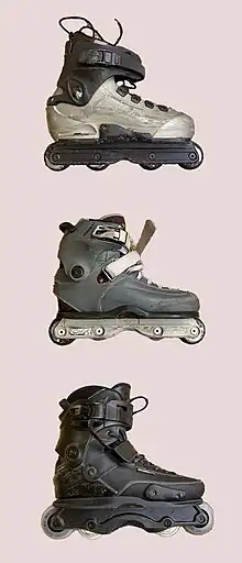 The term Anti-rocker is derived from the "rockering" of skate wheels to simulate a curved ice skating blade.
