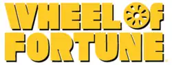 The text "Wheel of Fortune" in yellow letters; the "O" in "of" is stylized to resemble a roulette wheel