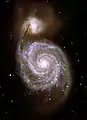 The Whirlpool Galaxy with its satellite NGC 5195.