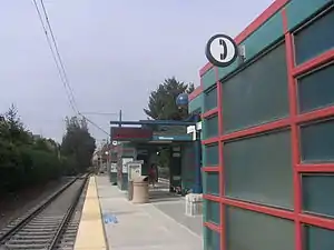 The platform at Whisman station