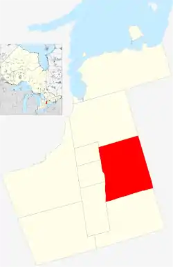 Location of Whitchurch–Stouffville within York Region