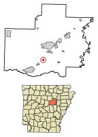 Location of Garner in White County, Arkansas.