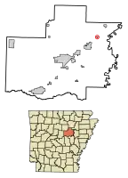 Location of Russell in White County, Arkansas.